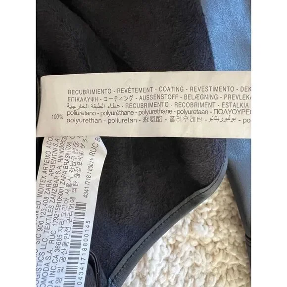 Zara Black Faux Leather Shirt Jacket Youth Size‎ 13-14 - Picture 7 of 10